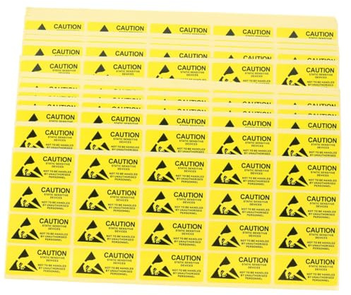 UTHCLO 200pcs Anti-Static Warning Stickers 55x25mm Electrostatic Caution Labels Self-Adhesive Static Safety Reminder for Electrical Devices and Equipment