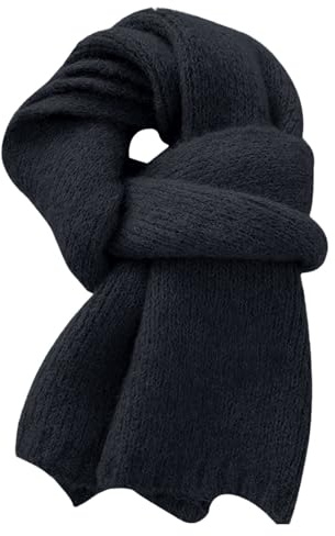 Generisch Set di 20 panni per bambine, in lana di colore solido, lavorato a maglia, per donne, invernali, versatili, morbidi e caldi, in lana, Nero , A