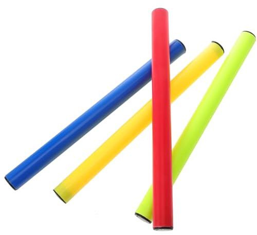TOKIDNY 4pcs Relay Rice Baton Field Track Equipment for School Sports Day | Plastic Running Baton Smooth Rolled Edge for Kids Adults Outdoor Track Competition Training for Athletics Sport Game Tool