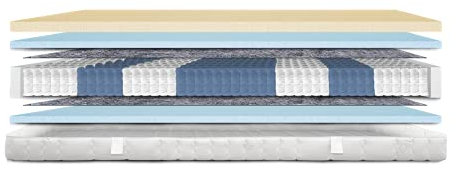 AM Qualitätsmatratzen - Premium Latex-Matratze 120x200cm H2-1000 Federn - Taschenfederkernmatratze - Matratze mit integrierter 4cm Latex-Auflage - 24cm Höhe - Made in Germany