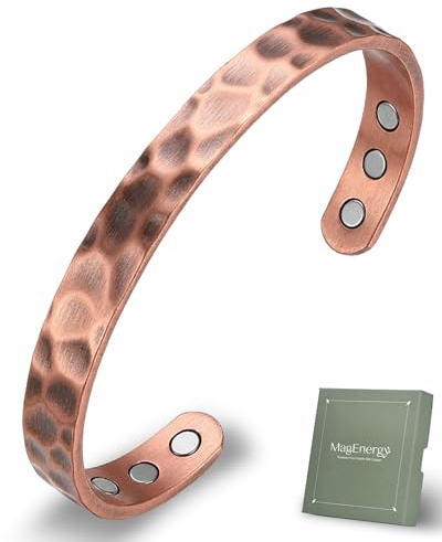 MagEnergy Copper Bracelet Women Men with 6pcs Magnets Adjustable Bracelet Jewelry Gifts for Lover on Anniversary Christmas