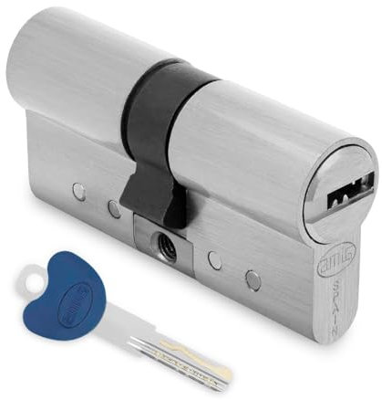 Amig - Cilindro de seguridad - Fabricado en Latón - Medida: 90 mm (40-50) - Protección Antitaladro y Anti-Bumping - Acabado: Cromado mate