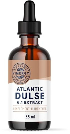 Vimergy Atlantic Dulse – Nahrungsergänzung aus Lappentang – Atlantic Dulse Tropfen auf Glycerinbasis – Rezeptur ohne Zucker oder Bindemittel – Gentechnik- und Glutenfrei (55 ml)