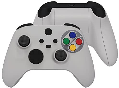 eXtremeRate Cover Custodia Grip Tasti Ricambio per Xbox Series X S Controller Copertura Pulsanti Tigger Analogici Grilletti per Xbox Series X S Joystick Model 1914-Stile SFC SNES Classic EU