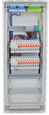 RSE Unterverteilung verdrahtet Sicherungskasten Unterputz Aufputz Hohlwand mit Hager Verteiler, Unterputz 5-reihig VU60NC, ohne Überspannungsschutz