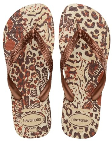 Havaianas - Top Animals, Comfortable, Lightweight, and Durable Flip-Flops, Animal Print Sole, Wide Straps, and Flexible Sole, Women 8 UK