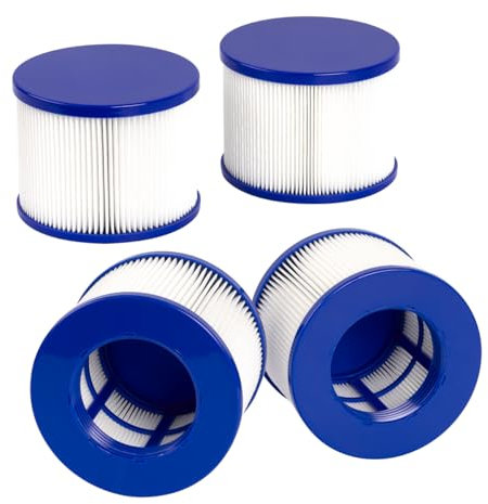 Benfosh Pack of 4 Filter Cartridges for Inflatable Spa, Filter Cartridge Whirlpool for Spa Accessories, Clever Spa Filter 75 x 100 mm Compatible with Gymax Spa for Most Whirlpool Filters