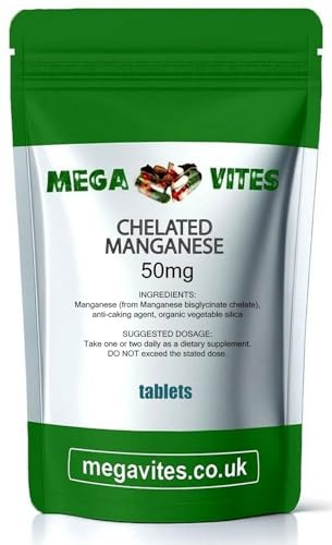 CHELATED Manganese Tablets 50mg x 180 - MEGAVITES AMINOLAB