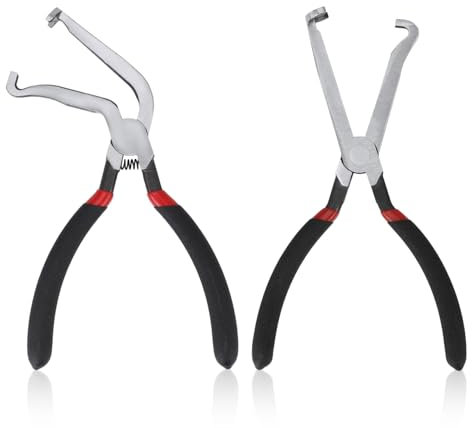 2uds Alicates de Desconexión Eléctrica, de Metal Alicates de Desconexión de Línea de Combustible Alicates de Bujías Alicates Combustible para Tapones Estilo Pestaña de Empuje