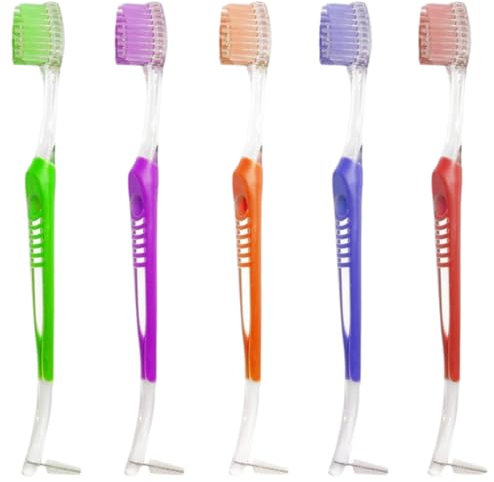 NHQZ 5 pezzi Spazzolino Denti Manuale, Manico Ergonomico, Raggiunge le Aree più difficili, Pulizia Efficace