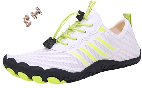 Zapatos de tierra con cobre, zapatos de tierra para mujeres y hombres, zapatos de pie descalzos para caminatas, impermeables al aire libre, no deslizantes, E White, 36 EU