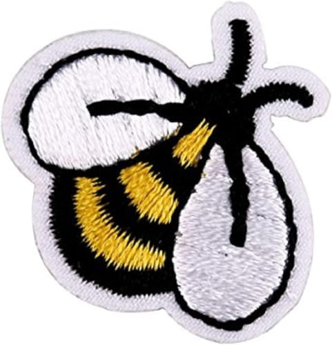 Merzio 10 Pcs Cute Embroidered Bee Iron on Patches for Clothing | Applique Sew on Patches, Decorative Animal Fabric Stickers for Jackets Jeans Backpacks Hats and DIY Crafts