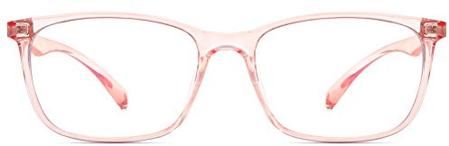 ANRRI Lunettes anti-lumière bleue pour ordinateur, filtre UV, lentille anti-fatigue oculaire, lunettes de vue légères, hommes/femmes (Rose)