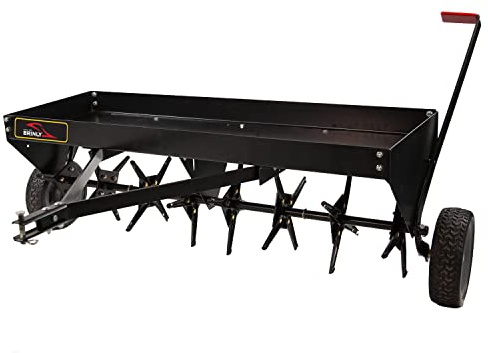 Brinly PA-482BH-A Tow Behind Plug Aerator with Universal Hitch, 48, Hammered Black