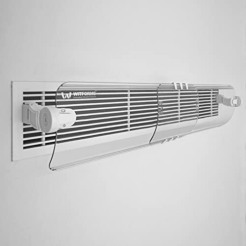 WITFORMS CENTRAL Adjustable AC Air Deflector - 360° Rotatable - Extends 24 to 43 Length - Fits Most Standard Central Air Vents - Transparent Design - Measure Before Purchase