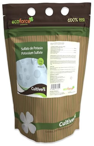 CULTIVERS Solfato di potassio fertilizzante per piante da giardino e acquario 5 kg Concime idrosolubile che fornisce potassio e zolfo alle colture. Riduttore di pH in terreni alcalini. Solfato di