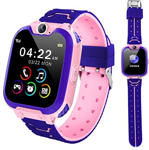 Smartwatch Bambini con Telefono 16 Giochi, Orologio Intelligente con Chiamata SOS Musicale Touchscreen Fotocamera, Kids Smart Watch per Ragazzo e Ragazza Compleanno Festival Regalo