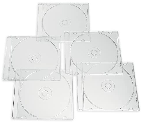 Verbatim CD DVD Blu-Ray Clear Slim Jewel Cases, 5.2 mm – 25 Pack