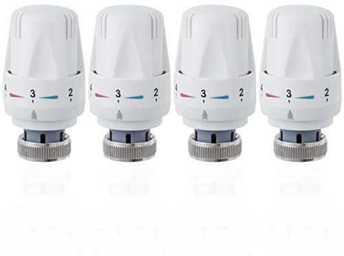 Thermostatkopf Heizkörperventil,4 Stück Thermostat-Heizkörperventil Ersatzkopf Thermostat-Ventilkopf,M30x1,5 Kühlerthermostat,Thermostatventile,Heizkörper Thermostatkopf Passend für Büro Zuhause