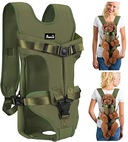 Lukovee Sac à Dos pour Chien, Sac de Transport pour Chien avec Pattes vers l'extérieur pour Chiens de Petite et Moyenne Taille, Support de Poitrine Mains Libres réglable pour la randonnée et Le vélo