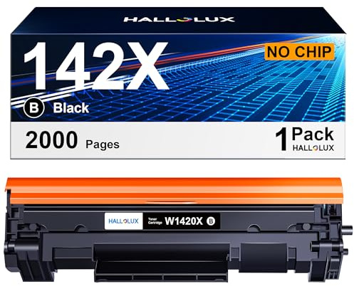HALLOLUX 142X W1420X, SENZA Chip, fino a 2000 Pagine, Compatibile per HP 142X 142A W1420A W1420X Toner per HP Laserjet M110 M110w M110we MFP M139 M139we M140 M140w M140we (SENZA Chip, Nero, 1 Pack)