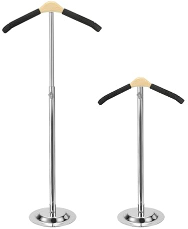 QUARKZMAN Skjortdisplayställ, 2 st - Justerbart axelstativ i rostfritt stål, bärbar flexibel stång för damtröjor, kläder kappor (svart, 15,75 tum)