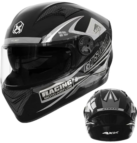 Casco De Motocicleta con Doble Visera De Cara Completa, Casco Integral para Moto, Casco De Moto Abatible Casco De Scooter Casco De Choque para Hombres Y Mujeres, Todas Las Estaciones 54-61 Cm