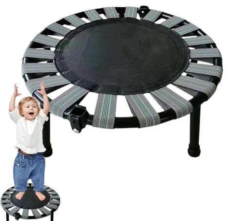 Rebounder Minii Trampolino – Piccolo trampolino per esercizi di rimbalzo | Letto di salto pieghevole silenzioso trampolino con carico di 74,8 kg | trampolino fitness pieghevole per giocare e allenarsi