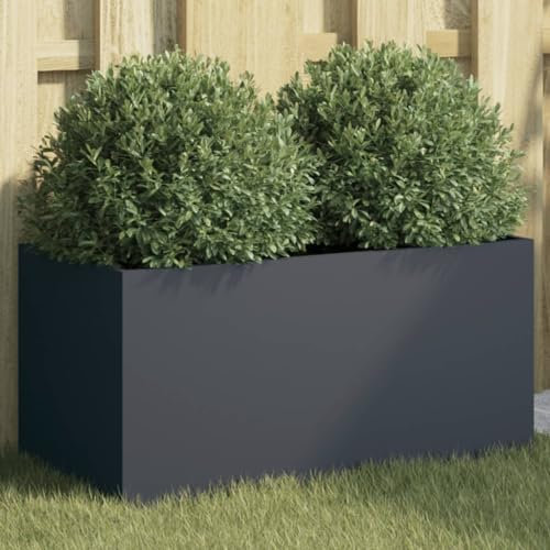Somanki Jardinera de Acero Laminado en frío Antracita 62x30x29 cm, Huerto Urbano Terraza, Jardineras Exterior, Jardineria Maceteros, Mesa De Cultivo, Huerto En Casa - 841591