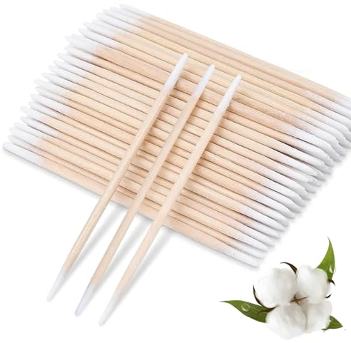 210 PCS Cotton Swab, Wooden Double Pointed Cotton Swabs, Cotton Head Applicator, Two Pointed Tip, Cotton Swab Wooden Stick, Makeup & Nail Polish Touch-ups, Hypoallergenic