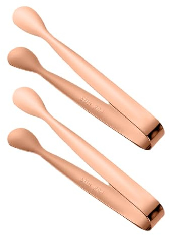Poludatly Lot de 2 petites pinces à bonbons, en forme de cubes de sucre, pinces à glace en acier inoxydable, pinces de service min-i, pinces à café B-ar, petites pinces en métal pour thé, café, B-ar