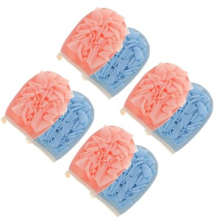 Amosfun 4 Sätze Badetuch Blumen Tücher Peeling Schrubben Curie Gesicht Bürsten Massage Handschuh Massage-handschuh Duschzubehör Handschuh Zum Entfernen Abgestorbener Haut Rayon 2 Stück * 4