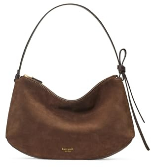kate spade new york Loop Pebbled Leather Large Shoulder Bag, Hot Fudge Suede, One size, Loop Suede Large Shoulder Bag