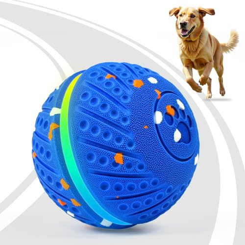 KLYNGTSK Jouet intelligent pour chien - Jouet interactif intelligent avec lumière et 3 modes de jeu - Bleu