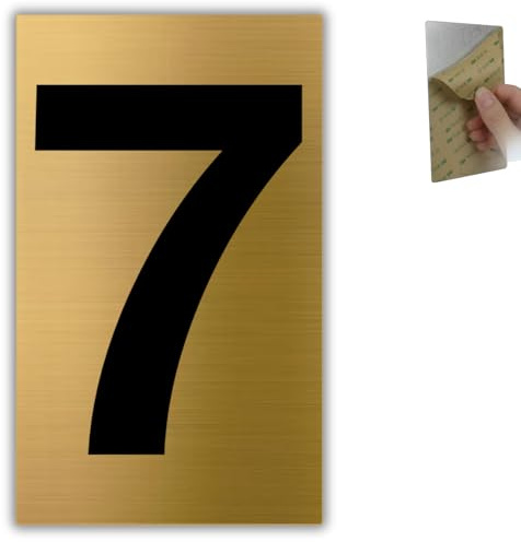 LEIASA | Numéro Maison n. 7-6x10 cm - Aluminium Doré - Boîte aux Lettres