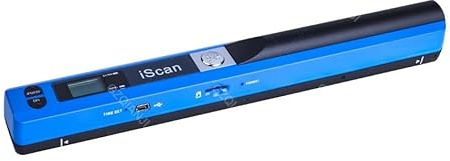 Bärbar A4-dokumentskanner Ny kreativ handhållen mobil bärbar iScan 900 DPI USB 2.0 LCD-skärm Stöder JPG-/PDF-format(Blue Scanner)