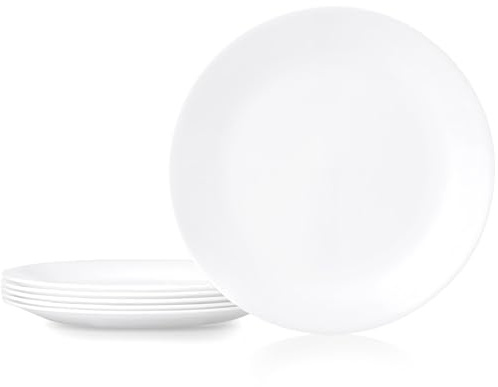 Corelle Livingware 6-Piece Dinner Plate Set, Winter Frost White by Corelle