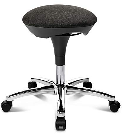 TOPSTAR Hocker Hoc 20 anthrazit - Rollhocker Drehhocker mit Hartbodenrollen