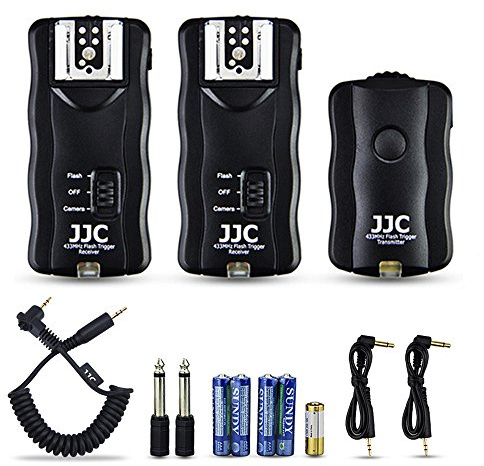 JJC 3-in-1 Wireless Flash Trigger & Shutter Remote Control with Two Receivers Kit for Canon Rebel T8i T7i T6i T6 T5i T5 T4i T3i SL2 SL1 EOS 90D 80D 70D 77D 60D RP R