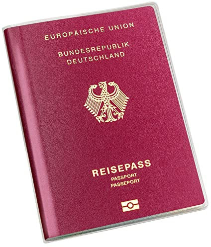 Karteo Reisepasshülle Schutzhülle Alter Reisepass Hülle transparent (vor April 2017) reißfest durchsichtig 133 x 97 mm [1 Stück] für Reiseausweis alt