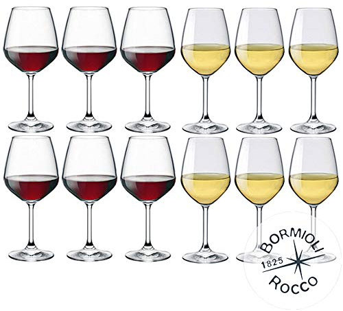 Bormioli Rocco Divino Set Calici Vino Rosso e Bianco 12 Pz