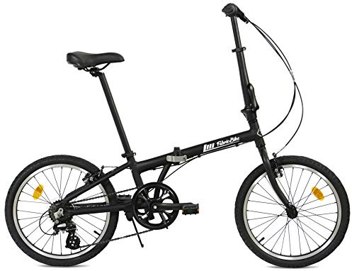 FabricBike Folding Vélo Pliant Cadre Aluminium Roues 20 3 Couleurs (Matte Black 7 Speed)