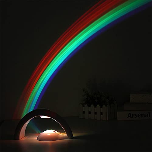 LNGODEHO LED färgglad regnbåge nattlampa, USB-laddning romantisk himmel regnbåge projektorlampa armatur bord, hem sovrum nyhet ljus julklappar