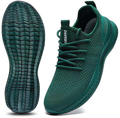 CAIQDM Chaussures de course à pied légères et respirantes pour femme, Vert, 38 EU