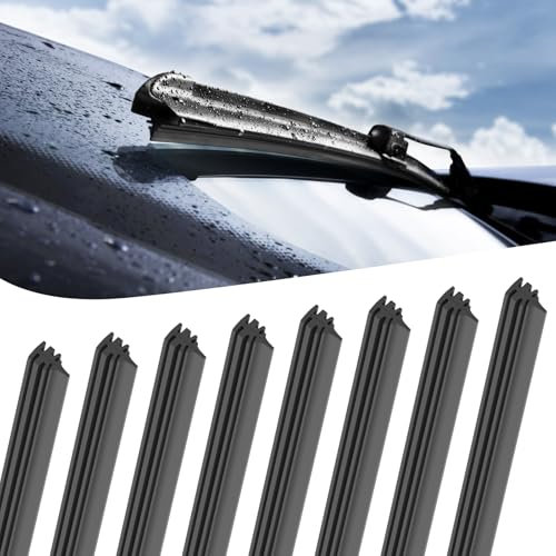 8 Stück Scheibenwischer Gummi, Wischergummi Meterware, 800mm Universell Ersatz Gummiwischer, Silikon Ohne Knochen Wischergummi, Ersatzgummi für Fensterwischer, Kompatibel Mit Allen Scheibenwischern