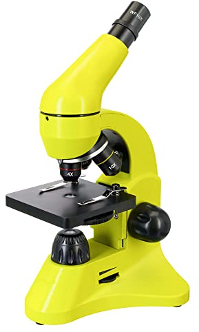 Levenhuk Rainbow 50L Lime Kit di Scienze Didattico con Microscopio Biologico Portatile 800x, Guida Agli Esperimenti Illustrata a Colori, Campioni Preparati, Strumenti Scientifici e Custodia