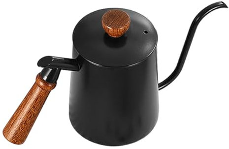 Ciieeo Hervidor De Cuello De Cisne Para Café De 600ml, Acero Inoxidable 304, Diseño Con Largo y Tapa Sellada, Adecuado Para Preparar Café y Té Oficina o Cocina