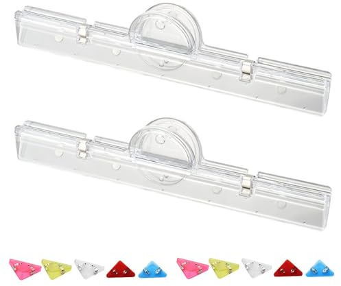 2 raccoglitori trasparenti grandi, 20 cm, clip magnetiche multiuso per documenti, ricevute, ricette, sacchetti di imballaggio (include clip angolari)