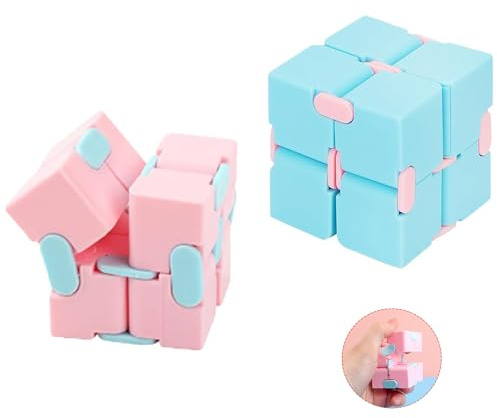 Generic Infinity Cube Fidget Toy - Pink - Small - Focus - All Ages