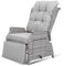 COMLAX FIELD Garden Rattan Recliner Chairs, Adjustable Sunlounger with Thick Cushions, Reclining Sun Lounger with Flip Table, Garden Conservatory Furniture, Light Grey